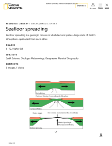 seafloor spreading   National Geographic Society