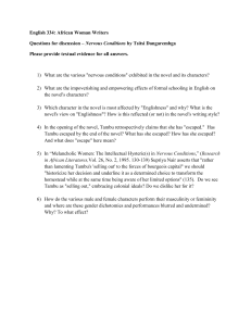 English 334 - Nervous Conditions questions