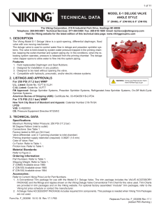 Viking E-1 Deluge Valve Technical Data | Fire Protection