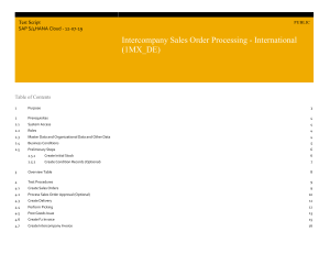SAP Intercompany Sales Order Processing - International (1MX_DE)