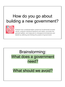 Building a new government in the US