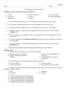 Cell Membrane & Transport Quiz: High School Biology