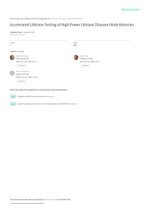 Accelerated Lifetime Testing of High Power Lithium Titanate Oxide Batter...