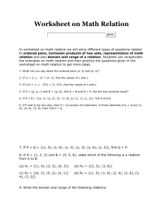 Worksheet on Math Relation