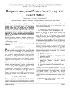 Design and Analysis of Pressure Vessel using FEA