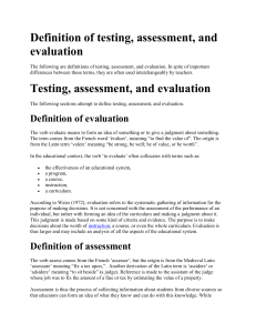 Definition of testing
