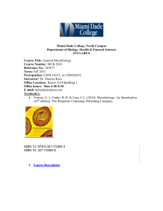 MCB2010 Microbiology MDC Syllabus