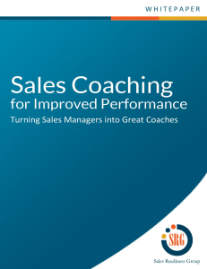 Sales Coaching for Improved Performance