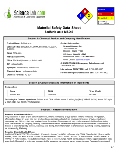 Material Safety Data Sheet Sulfuric acid