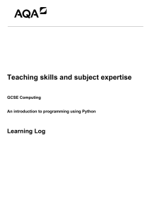 1. Learning log