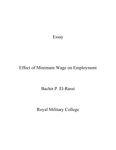 Effect of Minimum Wage on Employment, Bachir P. El-Rassi, Royal Military College, 2018 December 21