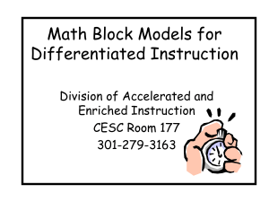 Math Block Models for Differentiated Instruction