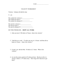 8th Grade Speed and Velocity Worksheet