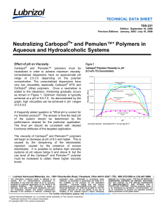 Neutralizing Carbopol and Pemulen in Aqueous and Hydroalcoholic Systems