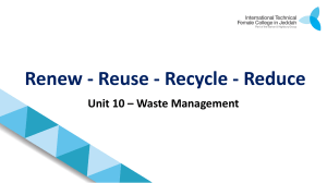 Renew, Recycle, Reuse