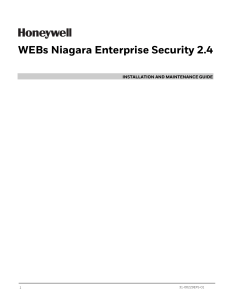 WEBs Niagara Enterprise Security 2.4 Installation Maintenance Guide 31-00229EFS