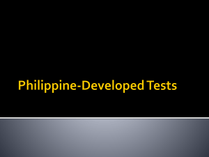 Philippine-Developed Tests