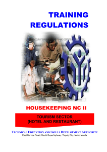 Training Regulations - Housekeeping NC II