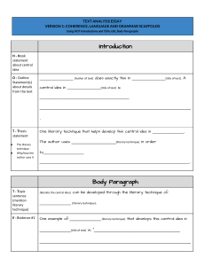 text analysis scaffolded writing frames