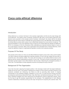 Coca cola ethical dilemma
