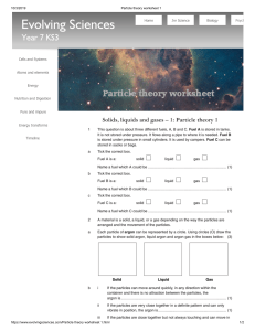 Particle theory worksheet 1