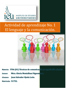 (Actividad de aprendizaje 1) El lenguaje y la comunicación