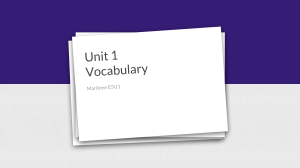 UNIT 1 vocabulary