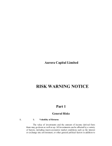 Risk Warnings Notice