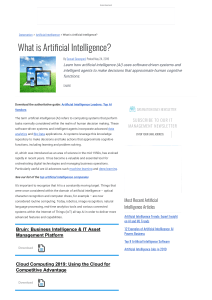 What is Artificial Intelligence 