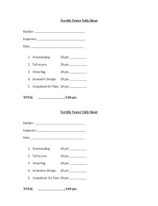 Terriffic Tower Tally Sheet