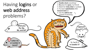Problem solve logins and webaddresses
