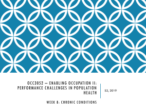 OCC3052 - Week 8 - Chronic conditions - 2019