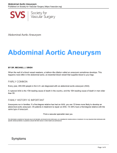 Society for Vascular Surgery - Abdominal Aortic Aneurysm  - 2018-08-01
