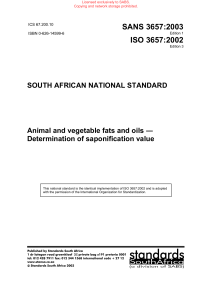 Animal and vegetable fats and oils ― Determination of saponification value 2002 (uncomplete)