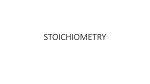 STOICHIOMETRY- Chemistry