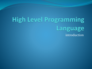 High Level Programming Language