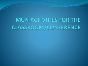 MUN ACTIVITIES FOR THE CLASSROOM