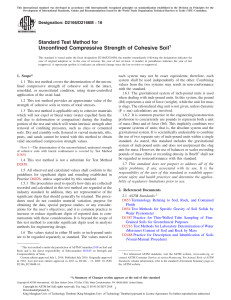ASTM D2166 Unconfined compressive strength
