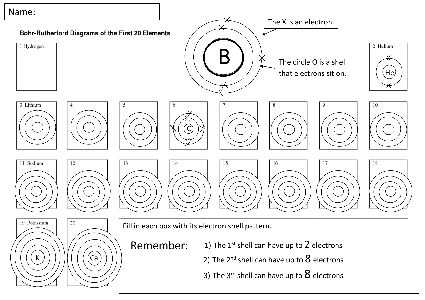 Bohr Models Worksheets