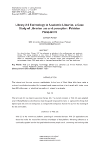 Library 2.0 in Pakistan Academic Libraries: Librarian Use & Perception