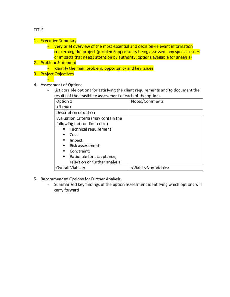 feasibility report research questions