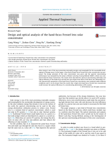 Band-Focus Fresnel Lens Solar Concentrator Design & Analysis