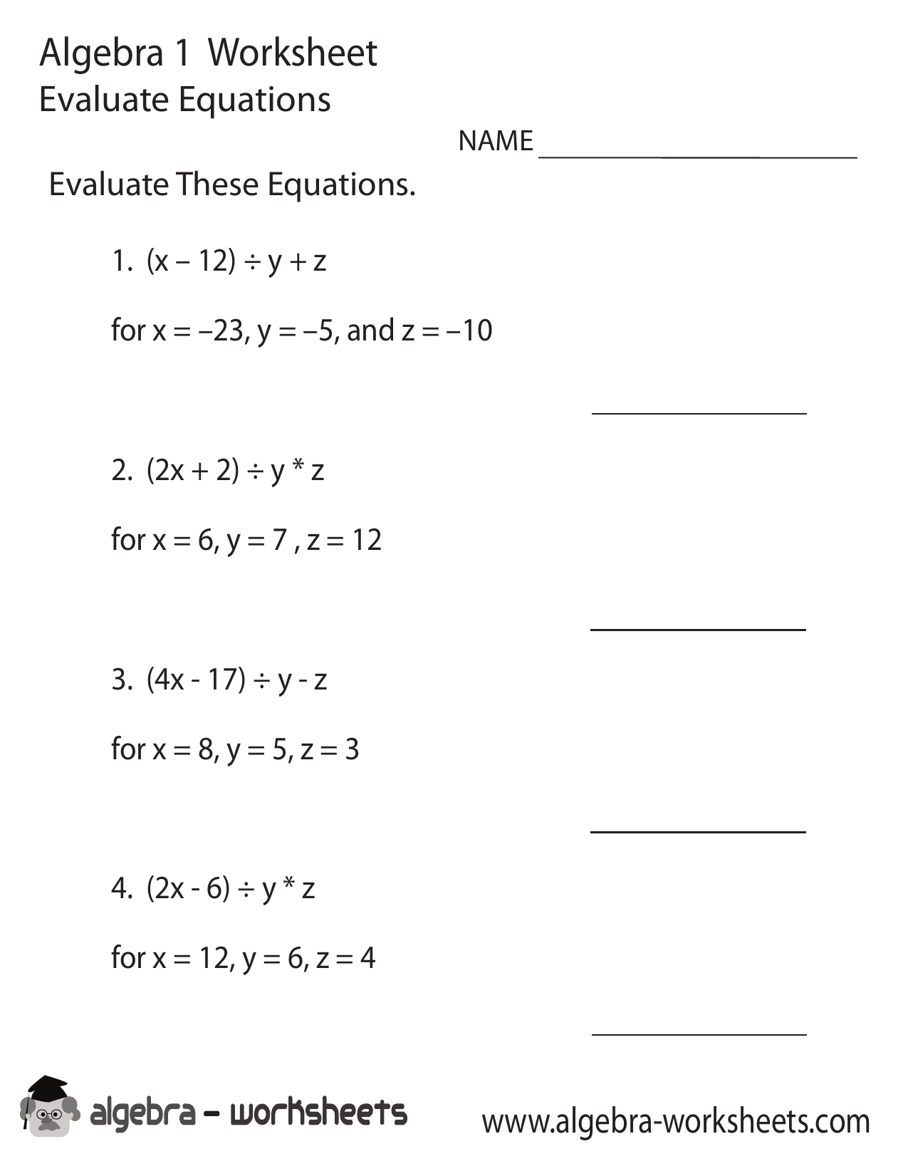 Algebra 5 Inequalities Worksheet Worksheets For Home Learning