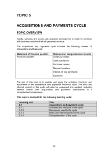 Acquisitions and payment cycles