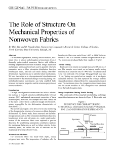 Role of Structure on Mech Prop Nonwoven
