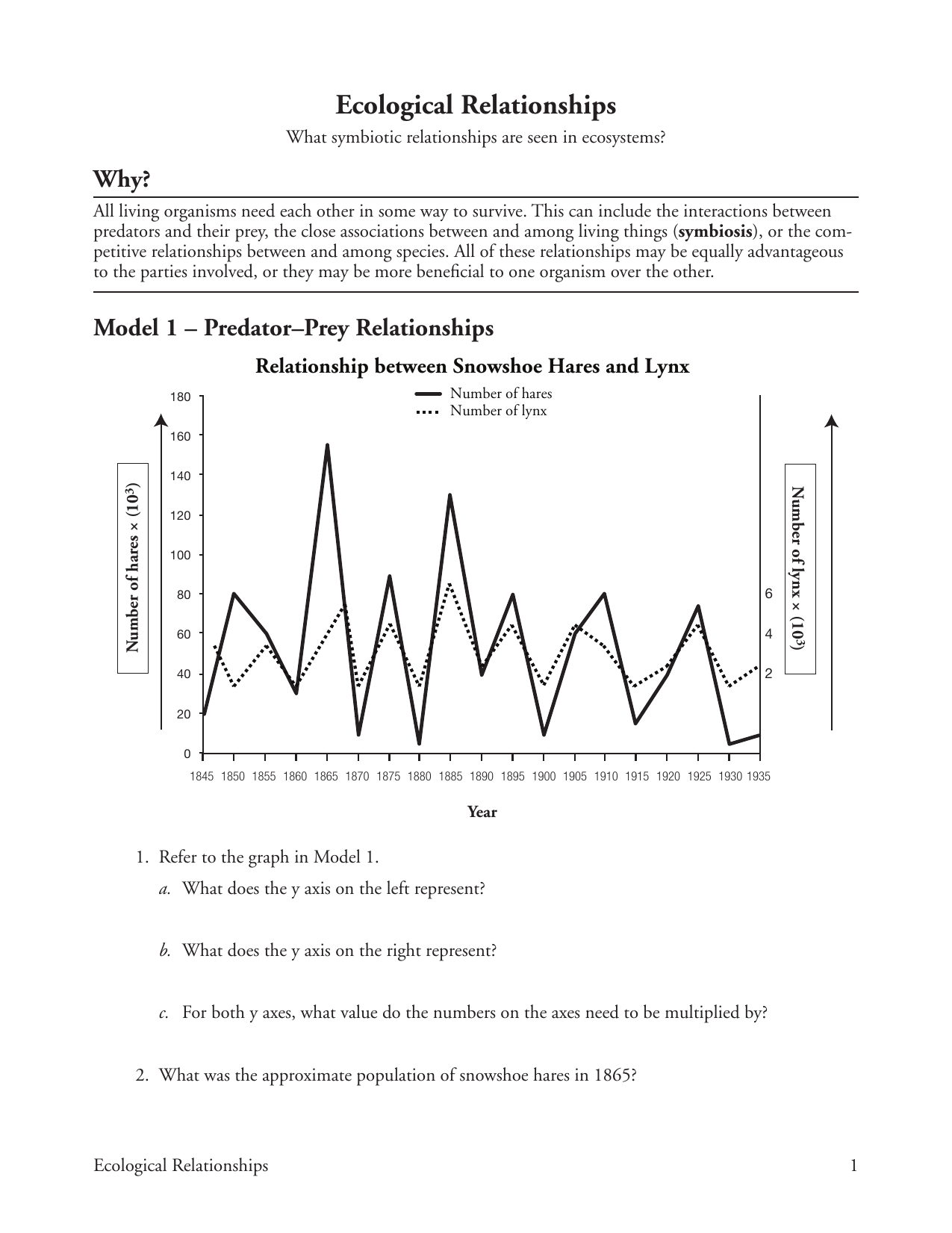 Ecological Relationships Within Ecological Relationships Worksheet Answers