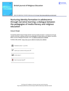 Nurturing identity formation in adolescence through narrative learning a dialogue between the pedagogies of media literacy and religious education