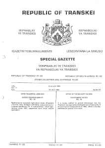 Transkei Decree NO 9 OF 1992