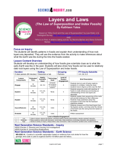 Fossils - Layers and Laws activity