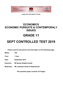 grade 11 September exam economics